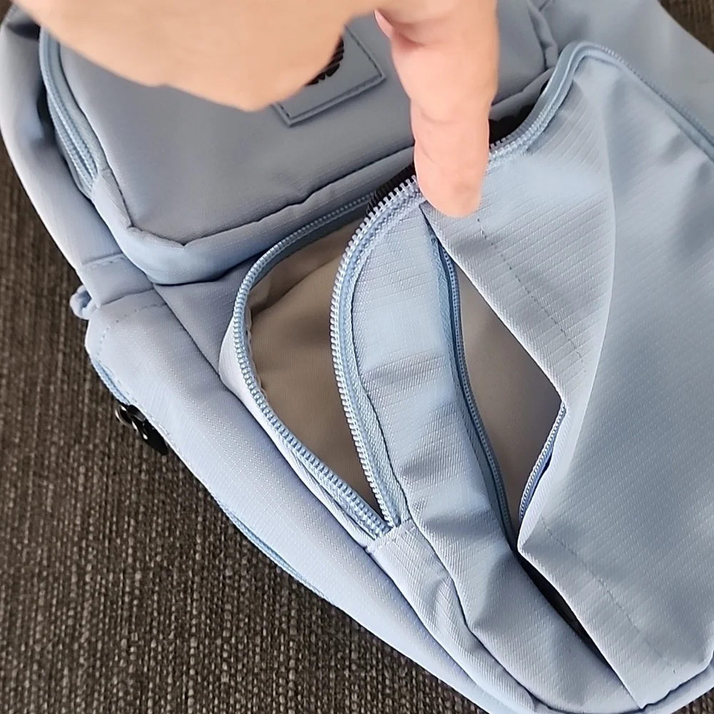 ADIDAS Utility Sling Bag Crossbody Purse Ash Blue Travel Athleisure Belt Street - Picture 9 of 12